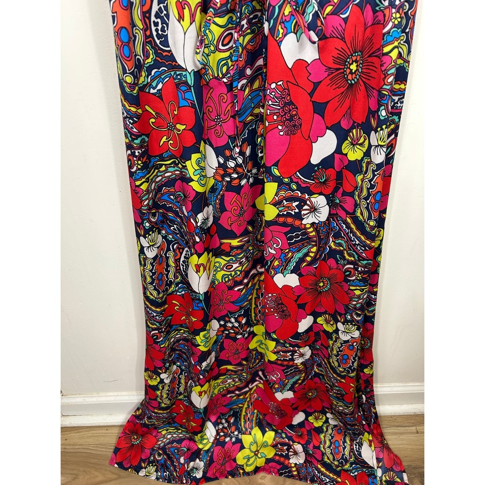 Laundry by Shelli Segal Floral Halter Chain Maxi Dress Women's 4 Garden Party - Picture 4 of 14
